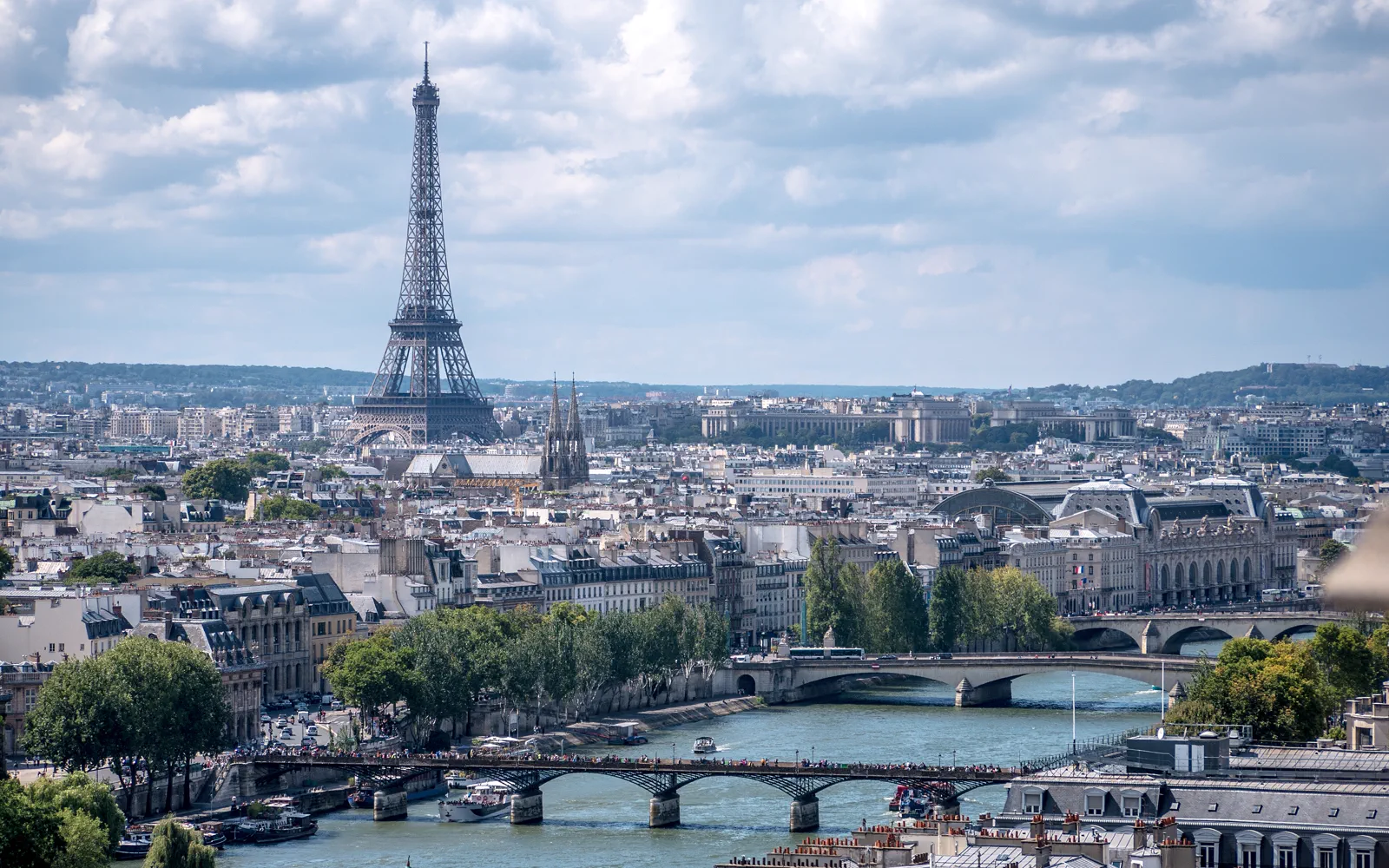 The Eiffel Tower rising above the Paris skyline