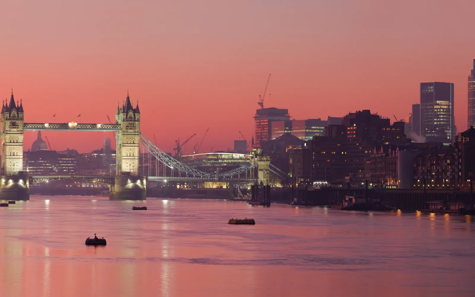 London and the River Thames at sunset