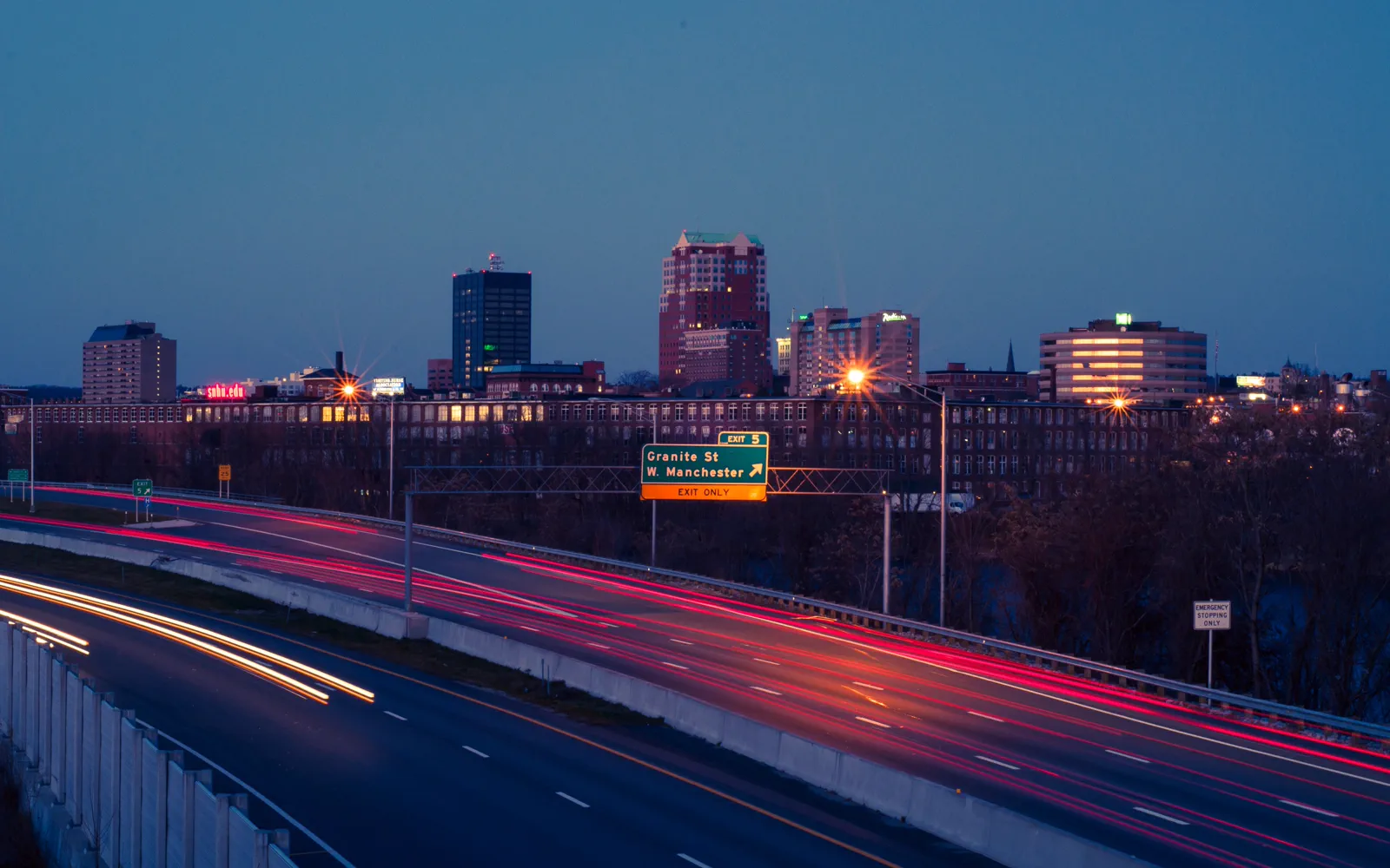 Manchester's city-centre skyline at night